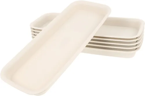 Vista 10 de Cabilock Paquete de 6 platillos rectangulares para plantas, bandejas