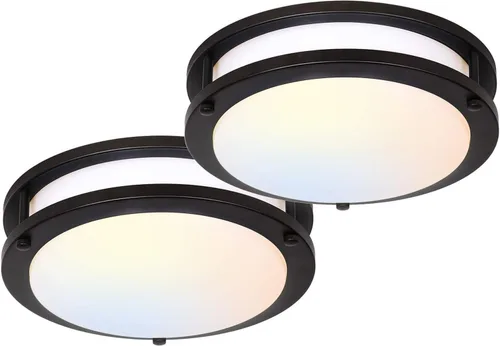 hykolity Lámpara de techo LED de montaje empotrado de 10 pulgadas, 17 W, 1100 lm, 2700 K/3000 K/3500 K/4000 K/5000 K, luces de techo ajustables,