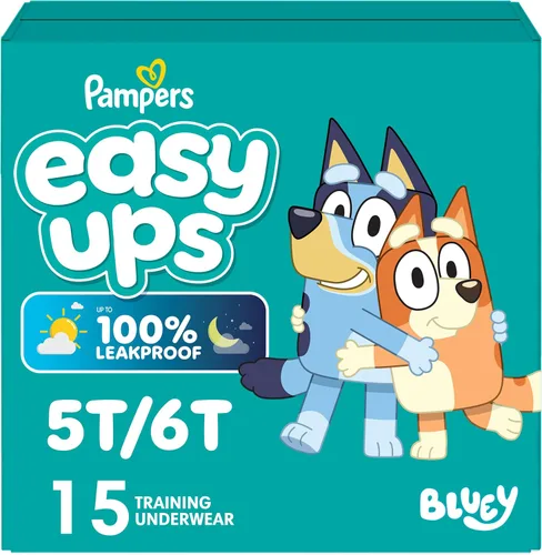 Vista 26 de Easy Ups - Pantalones de entrenamiento para niñas y niños, talla 4 (2T3T), 25 unidades, ropa interior de entrenamiento absorbente Bluey, hasta un