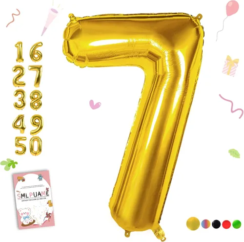 Vista 113 de Smlpuame - Globos grandes de 40 pulgadas de números del 0 al 9, globos numéricos para decoración de fiesta de cumpleaños, globos de helio
