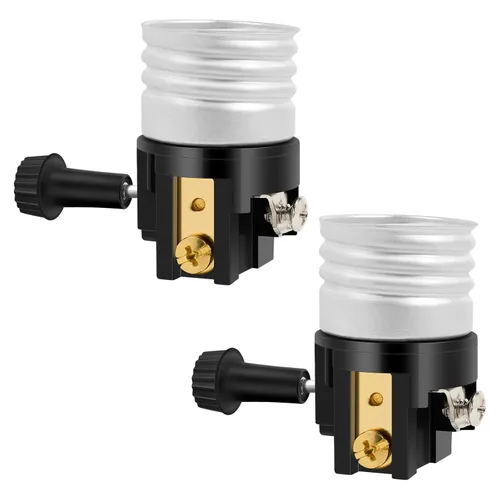 Enchufe de luz E26 con certificación UL, reemplazo de enchufe de lámpara Baocuz con perilla de interruptor de encendido/apagado, piezas de