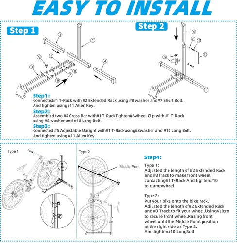 Vista 4 de Soportes de bicicleta para bicicletas soporte vertical para bicicleta que ahorra espacio con ajustable para garaje y apartamento soportes