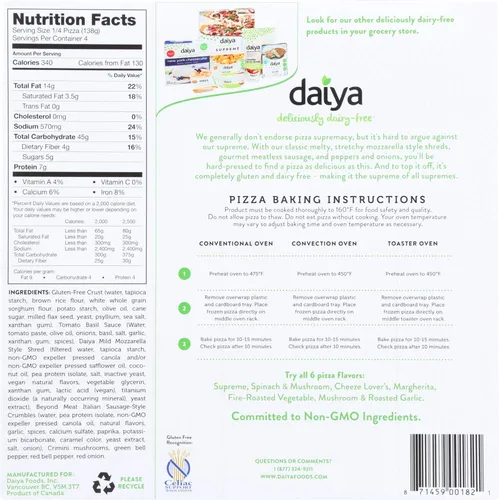 Vista 2 de DAIYA Pizza Cheese, Supreme, 19.39 onzas (paquete de 8)