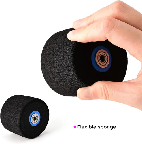 Vista 3 de NEWISHTOOL Herramienta de aplicación de vinilo resistente al calor, rodillo de costura de esponja con mango de aleación de aluminio con espuma