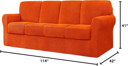 Vista 126 de CHUN YI Fundas para sofá de 7 piezas, lavables, fundas elásticas para sofá de 3 cojines con respaldo y fundas de cojín separados, protector