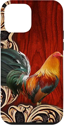 Vista 16 de Flowers Leaf Floral Rooster Wood PC Funda para iPhone 17