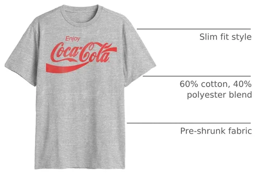 Vista 4 de Coca-Cola Camiseta de manga corta Eighties Coke para hombre Athletic Heather