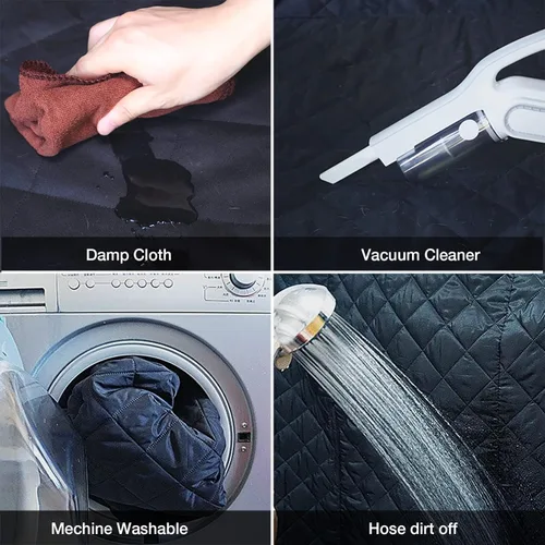 Vista 7 de iBuddy Funda de asiento de perro para camiones con ventana de malla, hamaca 100% impermeable para asiento trasero de camión, lavable a máquina