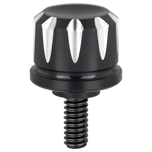 Vista 2 de Amazicha Tornillo de tornillo de asiento negro de acero inoxidable compatible con asiento Harley Davidson con rosca de 1/4 "-20