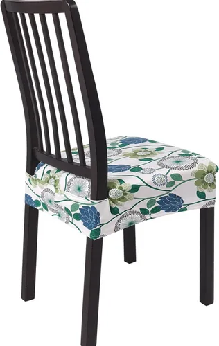 Vista 43 de SearchI - Juego de 4 fundas elásticas de asiento, suaves, extraíbles y lavables, para sillas de comedor, protector de asiento de comedor