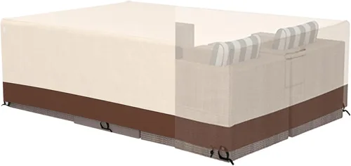 Vista 10 de Tuyeho Funda para muebles de patio, 48 x 28 x 13 pulgadas, tela Oxford duradera y resistente, para exteriores, rectangular, impermeable y resistente