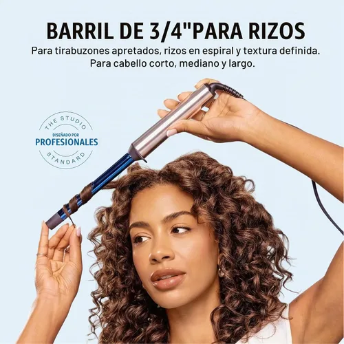 Vista 3 de BabylissPRO Nano Titanium Professional Curling Wand for All Hair Types, Reaches 430 Degrees for Long Lasting Curls