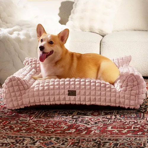 Vista 17 de Sofá cama para gatos con piel sintética de conejo esponjosa para Gris