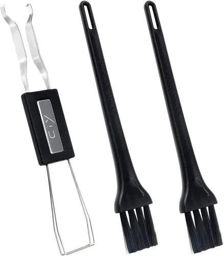 Herramienta de extracción de teclas de acero inoxidable con 2 cepillos de limpieza de teclado para teclado mecánico