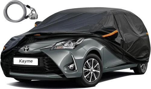 Vista 10 de Kayme - Funda impermeable para automóvil para todo tipo de clima, con candado y cierre; protección contra la lluvia y el sol