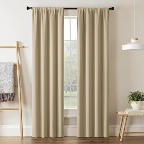 Vista 21 de Eclipse Darrell - Cortinas térmicas blackout para ventana, diseño moderno con ojales, para dormitorio o sala de estar (panel individual), 37 x 54