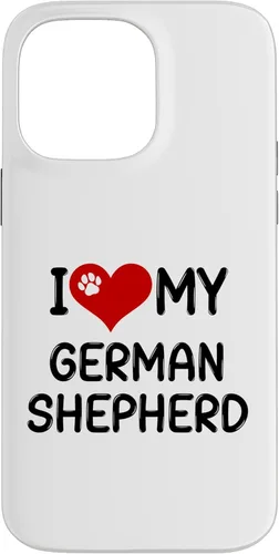 Vista 21 de I Love My German Shepherd Pet Dog Breed Retro Heart Case for iPhone 16