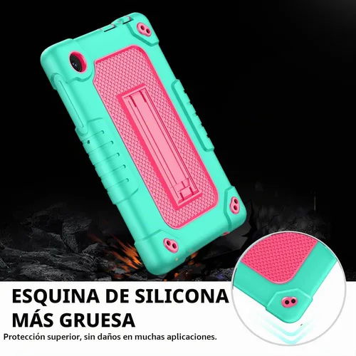 Vista 3 de Funda para tablet TCL Tab 8 Plus, correa para el hombro, silicona suave y parte trasera dura, funda protectora a prueba de golpes para TCL Tab 8