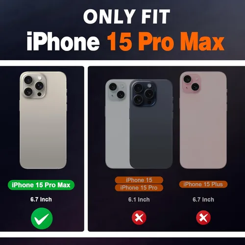 Vista 2 de SHIELDON Funda para iPhone 15 Pro Max de 6.7 pulgadas, cartera de cuero genuino [cierre magnético] [ranura para tarjeta de bloqueo RFID]