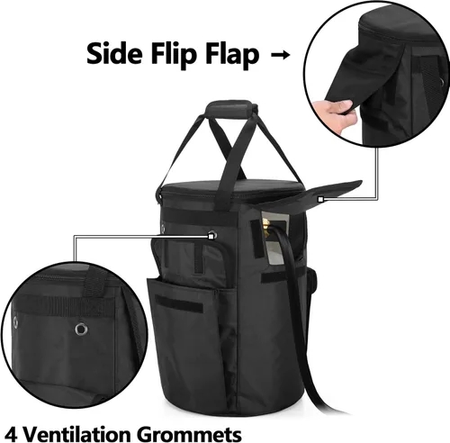 Vista 2 de samdew Funda para tanque de propano, bolsa de tanque de gas propano de 20 libras con solapa lateral abatible y función de mesa estable, 2 bolsillos