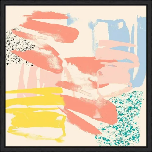 Vista 8 de Amanti Art Framed Canvas Wall Art 16x16 Retro Op II by Jennifer Goldberger, Framed Wall Art Canvas, Abstract Artwork, Traditional Decor, Small