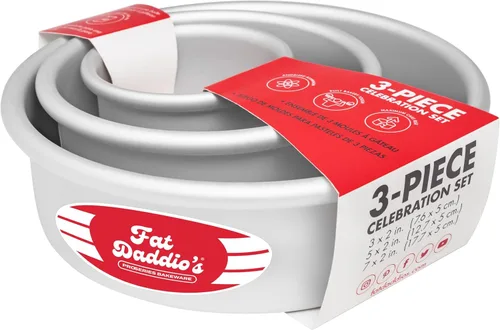 Vista 52 de Fat Daddio's Juego de moldes para pasteles redondos uniformes de aluminio anodizado de 4 niveles, profundidad de 2 pulgadas