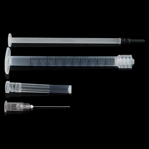 Vista 5 de Jeringa de 1 cc/ml con herramientas de laboratorio de aguja de 0.95 oz y 1/2 pulgadas, cada una envuelta individualmente, paquete de 20