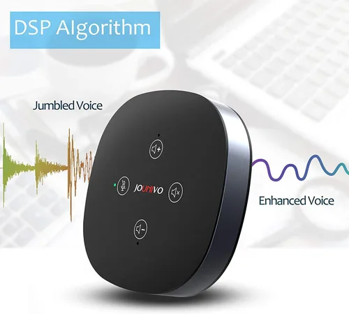 Vista 4 de Micrófono de altavoz USB, micrófono de computadora omnidireccional para conferencia, con captación de voz de 360º, botones de sensor táctil