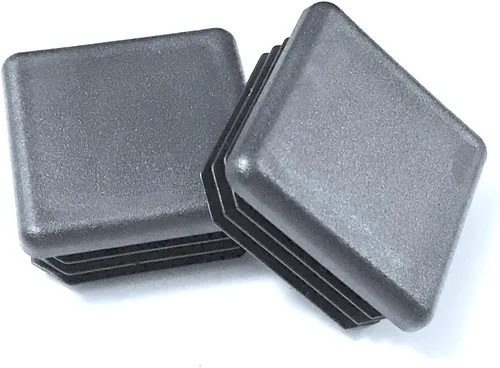 Hecho en Estados Unidos (paquete de 4) – 1 1/2 pulgadas – 1.5 pulgadas cuadrado de plástico negro 10-14 Ga (1.29"-1.34" ID) tapón de tubo, tapa de