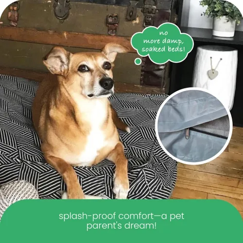 Vista 7 de Molly Mutt Forro de cama para perro resistente al agua, forro de cama de poliéster para perros, fácil de limpiar, gris, enorme, 36 x 45 x 4.75