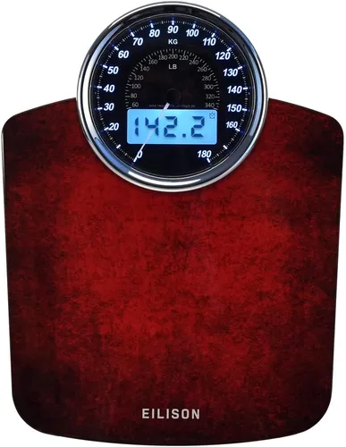 Vista 7 de EILISON Báscula de pesaje digital y analógica 2 en 1 altamente avanzada para peso corporal, 400 libras, 4 sensores GX de alta precisión precisos