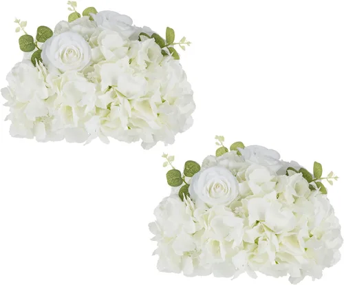 Vista 14 de BLOSMON Bolas de Flores Artificiales Centros de Mesa de Boda 2 Piezas 11.8" Lila Flores Falsas Rosa Hortensia Arreglo de Bolas Centro de Mesa