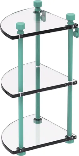 Vista 15 de Allied Brass FT-6 Foxtrot Collection - Estante esquinero de cristal de tres niveles, bronce antiguo