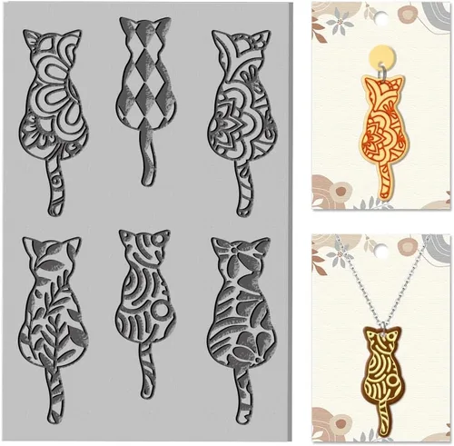 Vista 10 de CHGCRAFT Tapete de textura de arcilla de hojas artísticas, moldes de arcilla polimérica bohemia, patrón abstracto, herramientas de textura