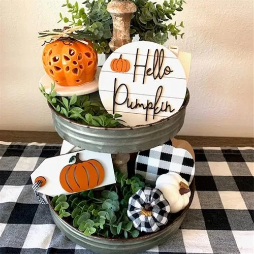 Vista 2 de JAJADO Plantilla de pantalla de seda con texto en inglés "Hello Fall", plantillas adhesivas reutilizables de otoño, transferencia de malla de tiza