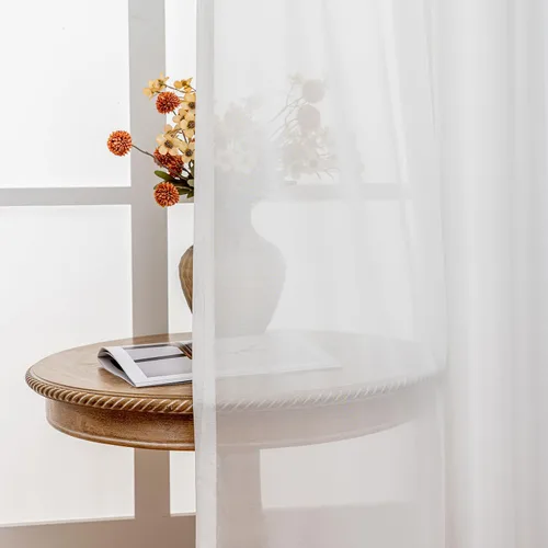 Vista 4 de Cortinas plisadas filtrantes de luz elegantes de 84 pulgadas de largo, 1 panel, cortinas plisadas blancas para sala de estar, puerta corrediza