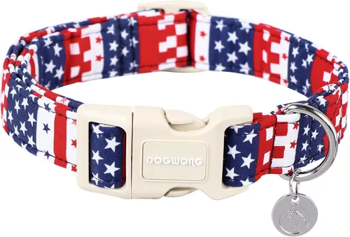 Vista 36 de DOGWONG Collar de perro de San Valentín, collar de perro con estampado de corazones para perros grandes, lindos collares de primavera, hembra A
