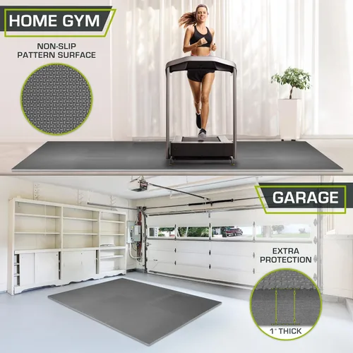 Vista 4 de ProsourceFit - Tapete de ejercicio extra grueso, azulejos entrelazados de espuma EVA para protección, suelo de entrenamiento acolchado, negro, 1