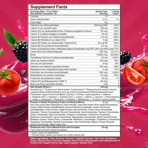 Vista 2 de Daily Liquid Multivitamin + Minerals (Radiant Berry Delight, Hair Skin Nails Liquid Multivitamin)