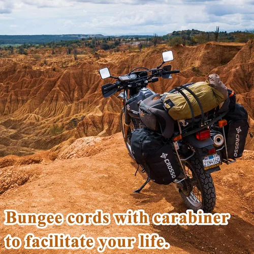 Vista 7 de Cuerdas elásticas con mosquetón, cuerdas elásticas resistentes de 72 pulgadas de largo con clip de mosquetón para exteriores, cuerda elástica extra