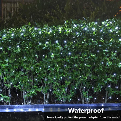 Vista 48 de Joomer - Luces navideñas de red, de 12 x 5 pies, 360 ledes, conectables e impermeables, con 8 modos y temporizador, para exterior, Navidad