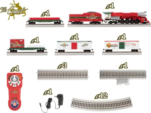 Vista 6 de Lionel The Comet Christmas Freight - Juego de tren eléctrico con control remoto