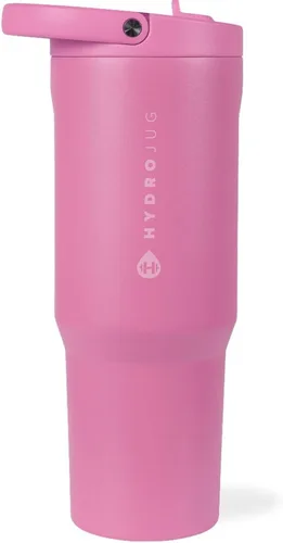Vista 18 de HydroJug Sport - Vaso de acero inoxidable con pajilla, aislado al vacío, botella de agua de 20 onzas a prueba de fugas, diseño ergonómico
