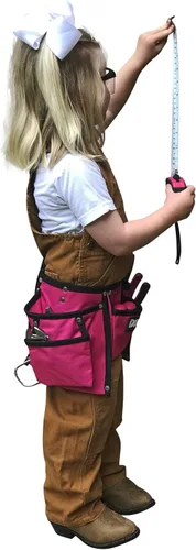 Vista 4 de DIY Jr. My First Pink Tool Set - Herramientas reales de tamaño infantil para niñas con cinturón de herramientas