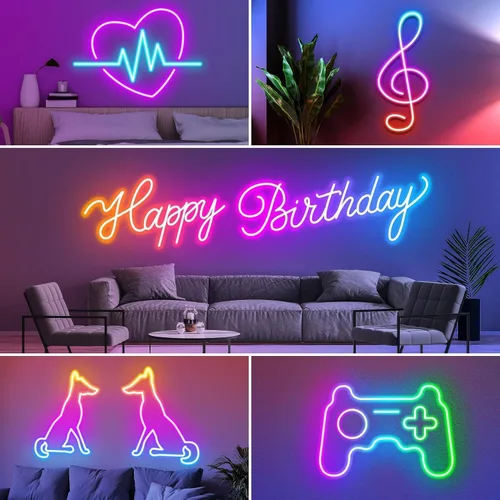 Vista 4 de SINLEY Led Neon Rope Lights 20FT,Control with App/Remote,Flexible Led Rope Lights,Multiple Modes,IP68 Outdoor RGB Neon Lights Waterproof,Music Sync