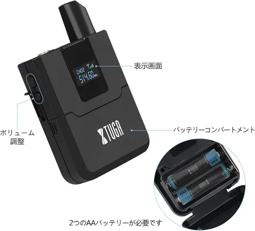 Vista 4 de XTUGA Sistema de micrófono inalámbrico A140, juego de micrófono inalámbrico UHF de 4 canales con cuatro micrófonos BodyPack, construcción totalmente