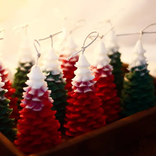 Vista 5 de Molde de vela 3D para árbol de Navidad, moldes de silicona para hacer velas, pino de Navidad, moldes de jabón de silicona, decoración de pasteles