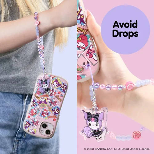 Vista 6 de iFace Kuromi & Baku Bead Strap + Funda de primera clase para iPhone 14 Pro Max