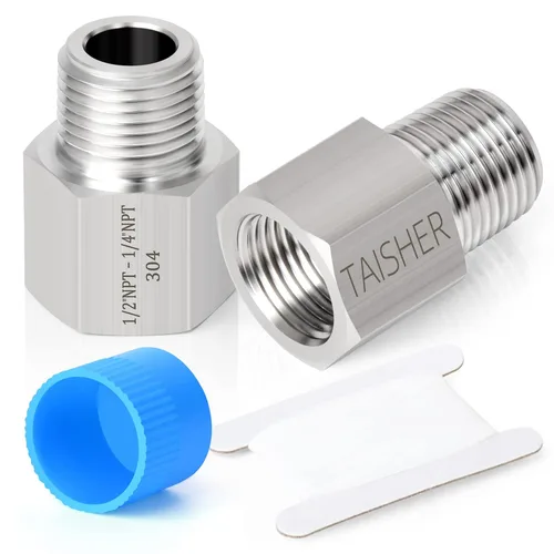 Vista 23 de TAISHER 2 piezas de forja de acero inoxidable 304, adaptador reductor, 1 pulgada NPT macho x 1 pulgada G rosca (BSP) hembra