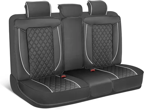 Vista 31 de MotorBox Meridian Series - Fundas de asiento de piel napa, fundas clásicas de asiento delantero, de piel sintética de alta calidad, color beige